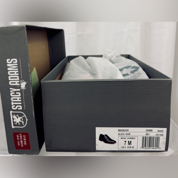 STACY ADAMS Men's, Maddox Black Cap Toe Oxford Redzone Collection  US 7M.   NIB - Picture 6 of 15